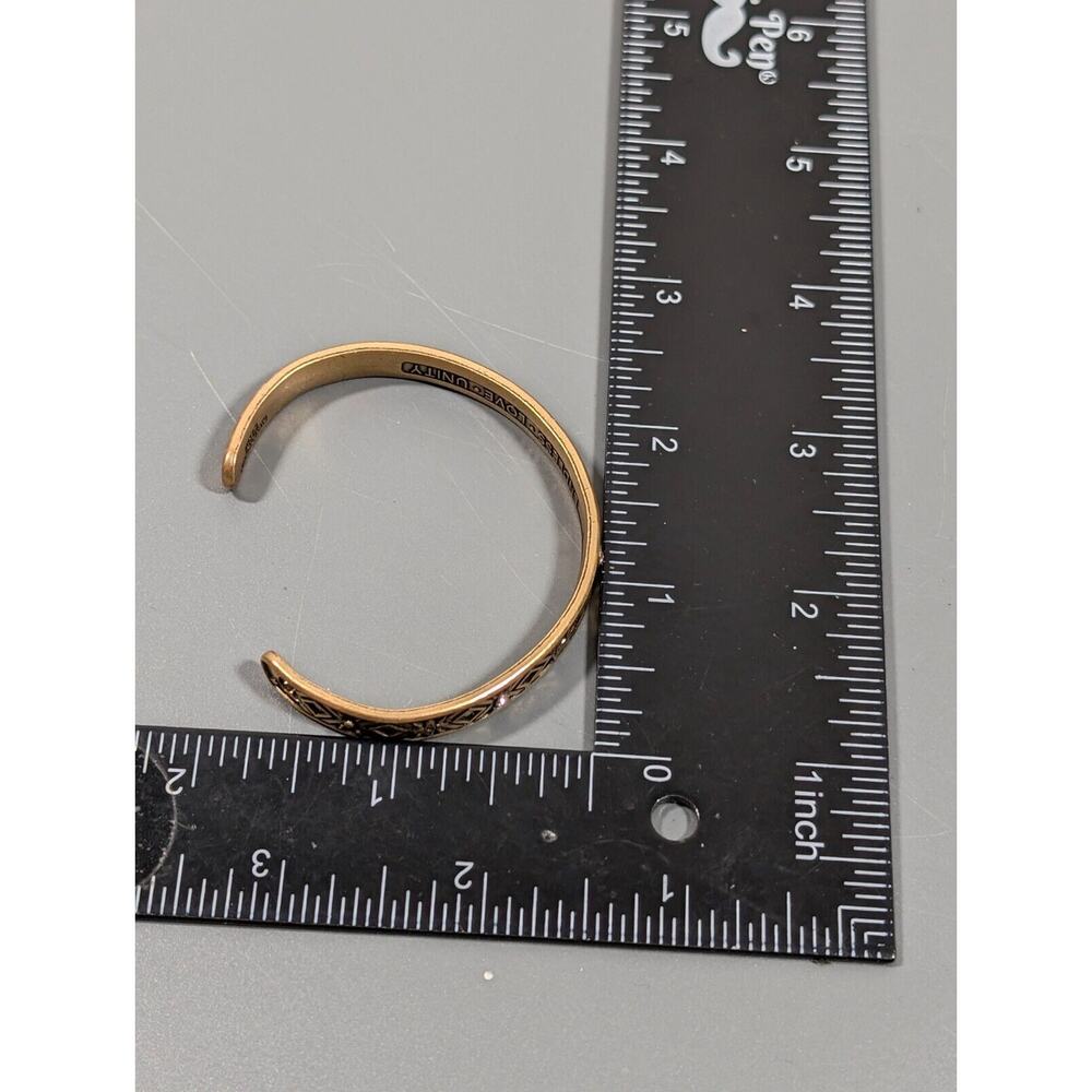 Alex and Ani Healing Love Gold Tone Crystal Cuff Bracelet 6.5 inch - Picture 7 of 8